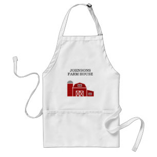 Red barn farm house custom kitchen apron