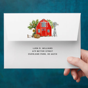 Red Barn   Farm Themed Personalised Envelope