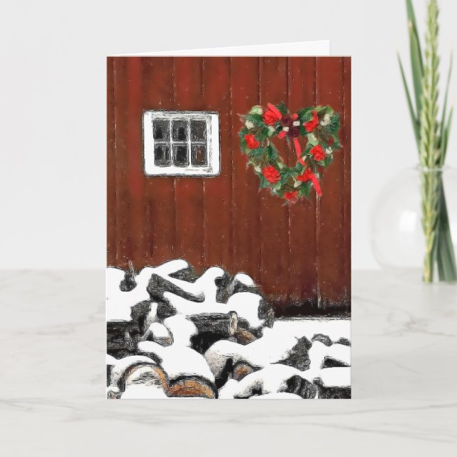 Red Barn Holiday Card (Front)