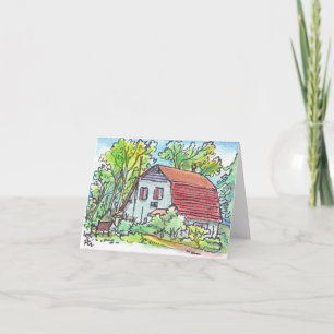 Red Barn House Card