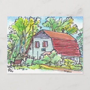Red Barn House Postcard