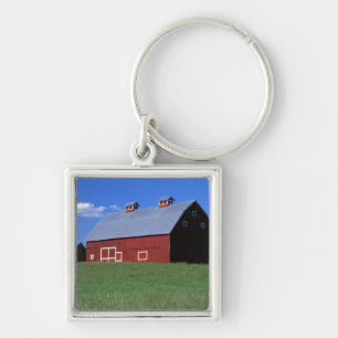 Red barn in Latah County, Idaho state PR MR) Key Ring