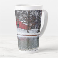 Red Barn In Snow Painterly
