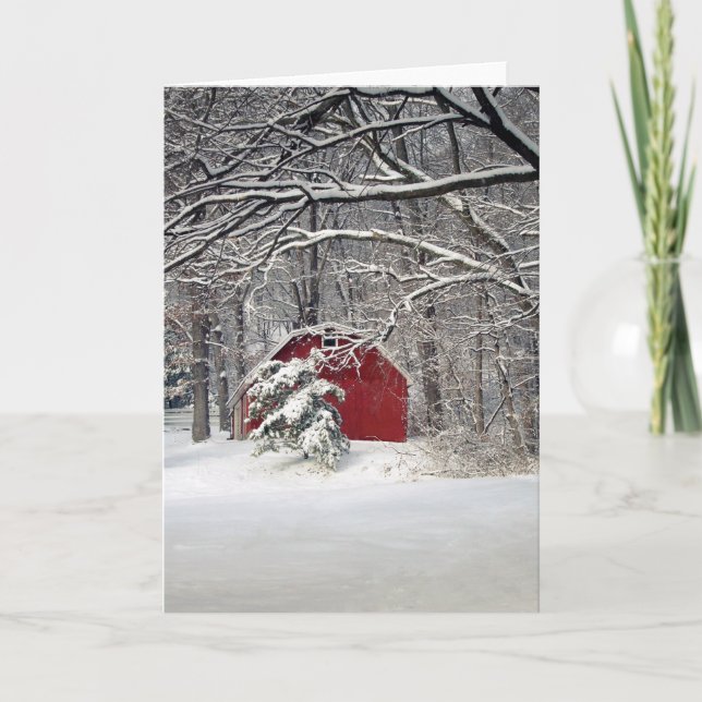 Red Barn in the Snow 2011 Holiday Card (Front)