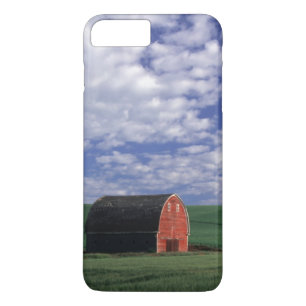 Red barn in wheat & barley field in Whitman Case-Mate iPhone Case