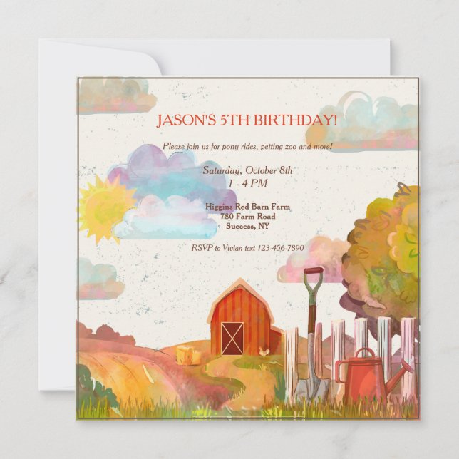 Red Barn Invitation (Front)