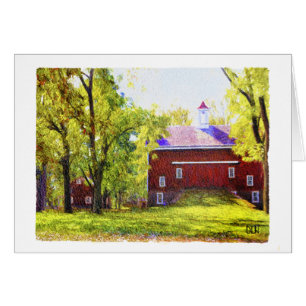 Red Barn/Landscape/Watercolor Look