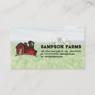 Red Barn Logo Farm and Tractor Business Card