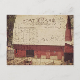 Red Barn Postcard Digital Art