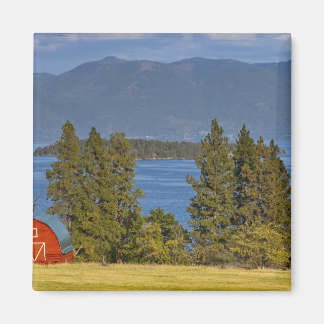Red barn sits along scenic Flathead Lake near Magnet (Front)