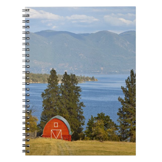 Red barn sits along scenic Flathead Lake near Notebook (Front)