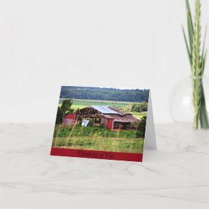 Red Barn Thinking of You Note Card