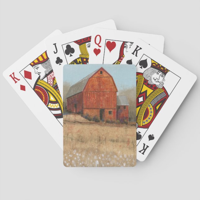 Red Barn View Playing Cards (Back)