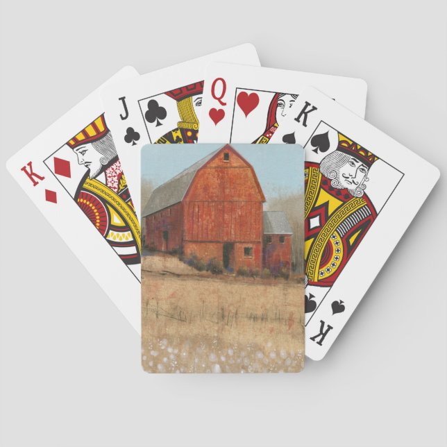 Red Barn View Playing Cards (Back)