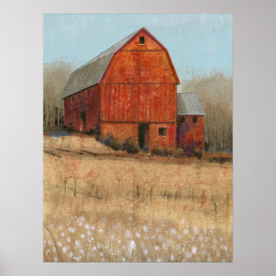 Red Barn View Poster