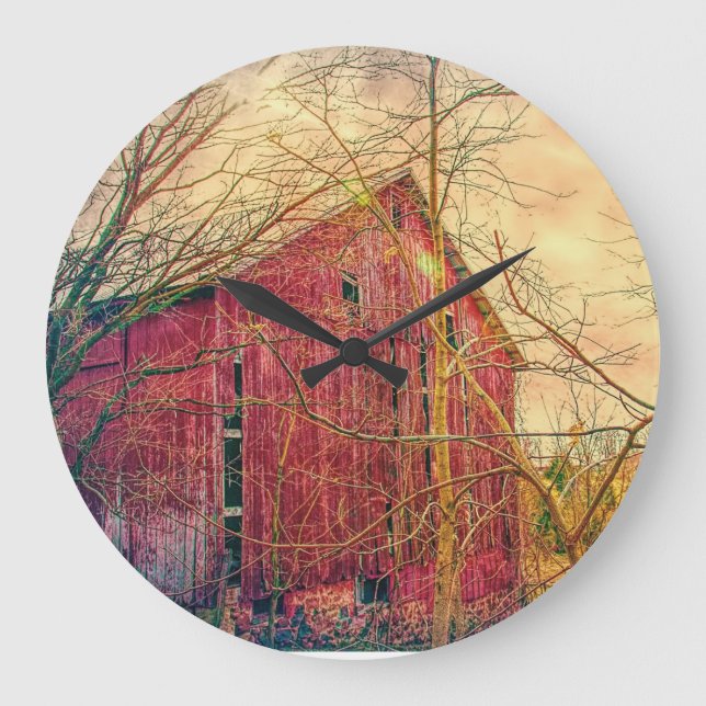 RED BARN  WALL CLOCK (Front)