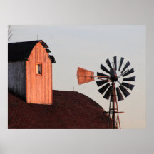 Red Barn & Windmill rustic farm photo