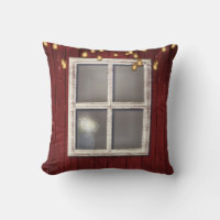 Red Barn Window & Lights Rustic Country Farmhouse