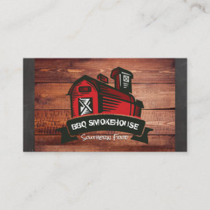 Red Barn Wood Chalk Background Business Card