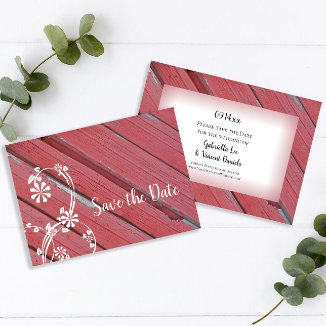 Red Barn Wood Country Wedding Save the Date (Creator Uploaded)