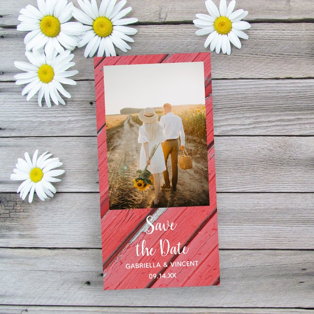 Red Barn Wood Country Wedding Save the Date (Creator Uploaded)