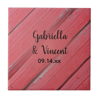 Red Barn Wood Country Wedding Tile