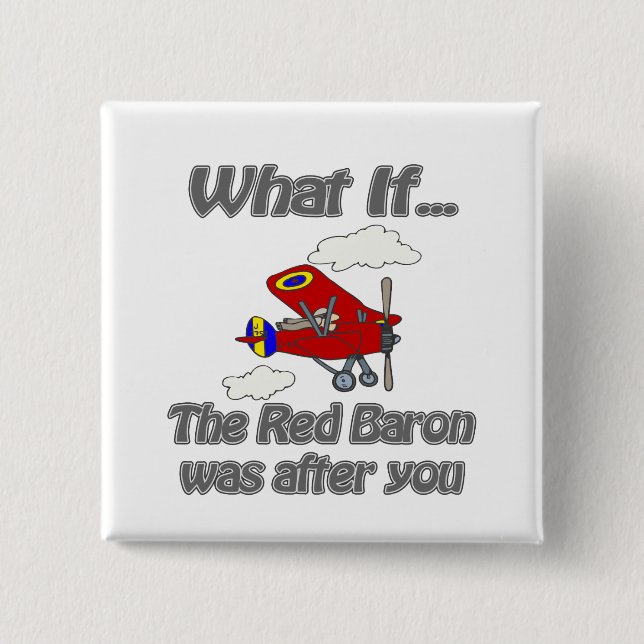 Red Baron 15 Cm Square Badge (Front)