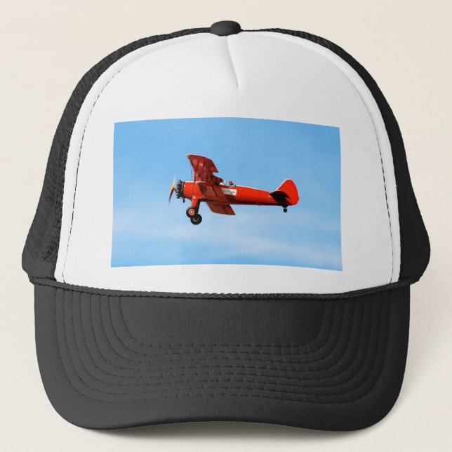 Red Baron Bi Plane Trucker Hat (Front)