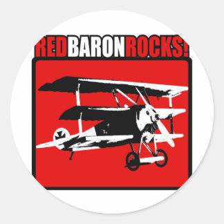 Red Baron Rocks! Classic Round Sticker