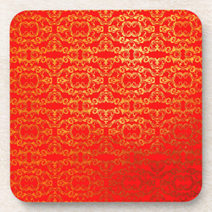 red, baroque coaster
