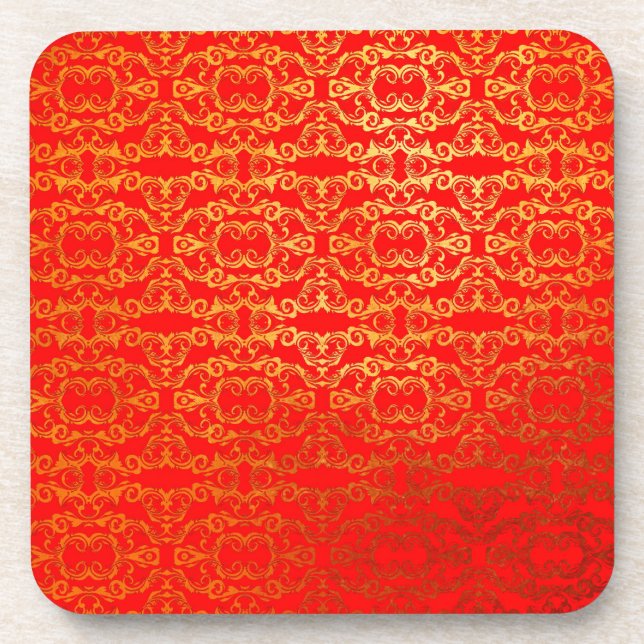 red, baroque coaster (Front)