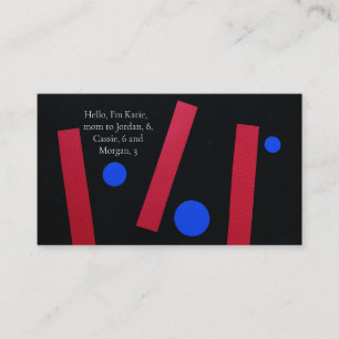 Red bars, blue circles Mum Business Card