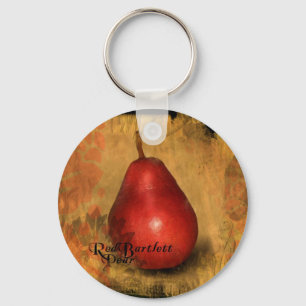 Red Bartlett Pear Key Ring