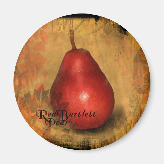 Red Bartlett Pear Magnet (Front)