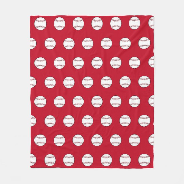 Red Baseball Fleece Blanket (Front)