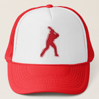Red baseball player simple hat