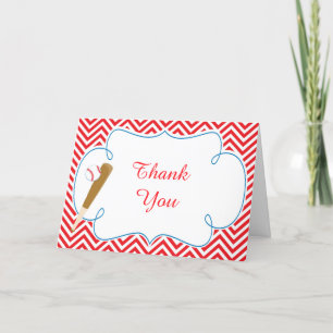 Red Baseball Thank You Card