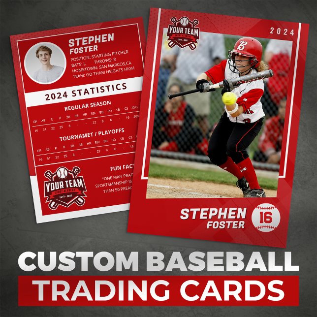 Red Baseball Trading Card Pro Baseball Player (Creator Uploaded)