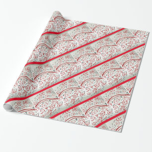 Red Basket with Handle Christmas Wrapping Paper