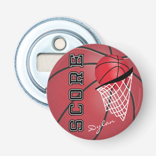 Red Basketball and Net Bottle Opener