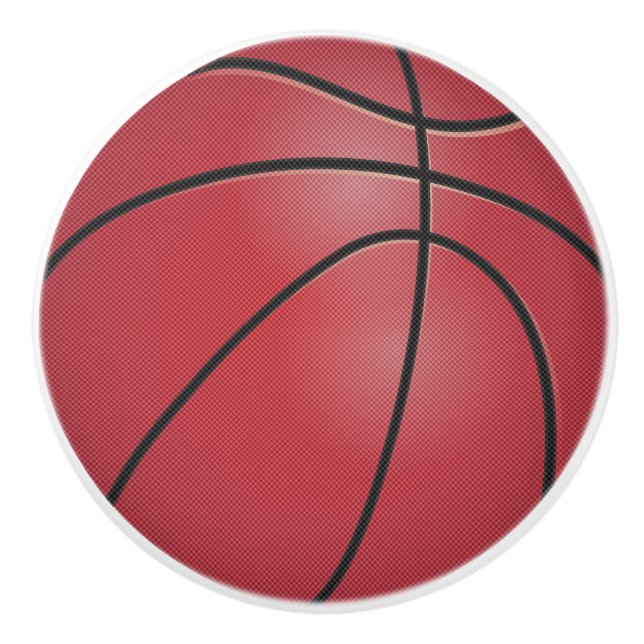 Red Basketball Ceramic Knob (Front)