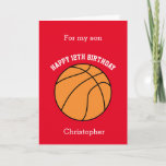 Red Basketball Sport 12th Birthday Card<br><div class="desc">A red personalised basketball 12th birthday card for son, grandson, godson, etc. You will be able to easily personalise the front with his name. The inside reads a birthday message, which you can easily edit as well. You can personalise the back of this basketball birthday card with the year. This...</div>