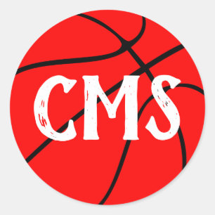 Red Basketball Team Party, Pep Rally or Event Classic Round Sticker