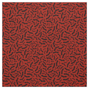 Red Bat Happy Halloween Modern Fabric