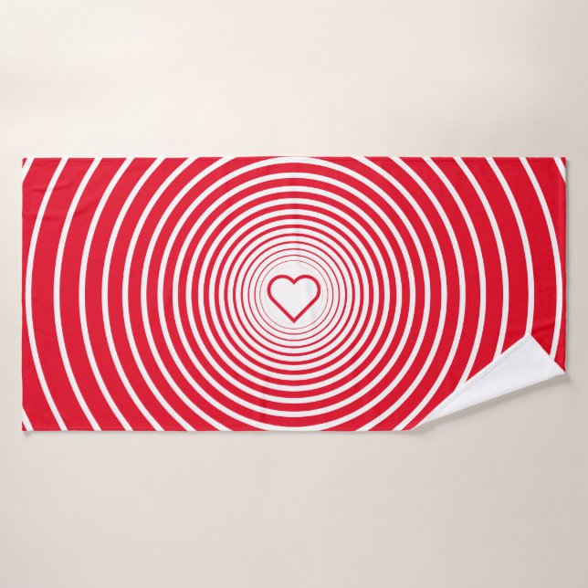 Red Bath Towel with Heart - Custom Colours (Bath Towel)