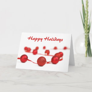 Red Bauble Curve Christmas Greeting Card