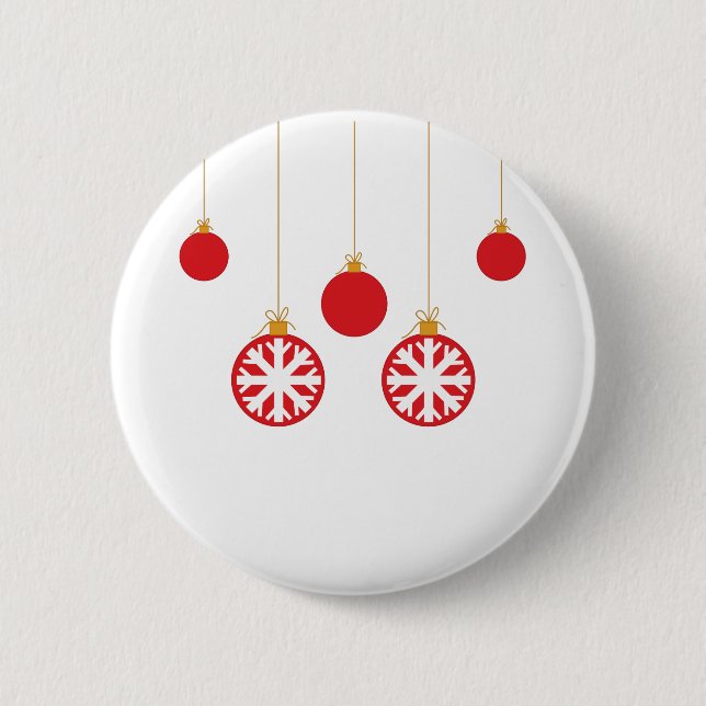 Red Baubles Button Badge (Front)