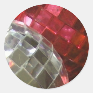 Red Baubles detail round sticker