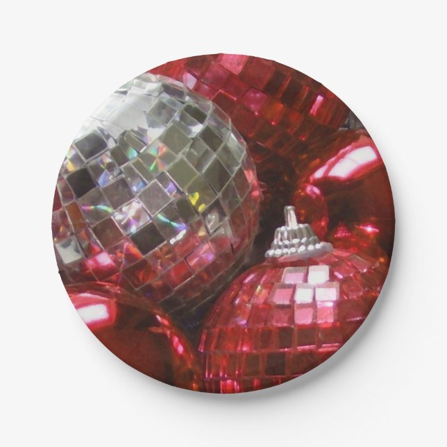 Red Baubles paper plates (Front)
