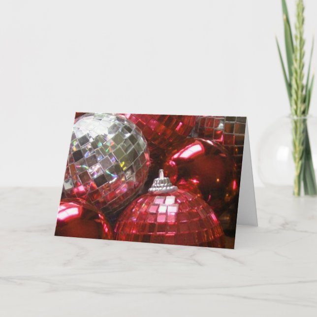 Red Baubles 'Season's Greetings' card (Front)